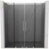 Mexen Velar L Duo, posuvné sprchové dvere do otvoru 200 cm, 8mm šedé sklo, brúsená oceľ, 871-200-003-42-97