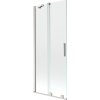 Mexen Velar, 2-krídlová posuvná vaňová zástena 80 x 150 cm, 8mm číre sklo, brúsená oceľ, 896-080-000-01-97