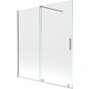 Mexen Velar, 2-krídlová posuvná vaňová zástena 150 x 150 cm, 8mm číre sklo, brúsená oceľ, 896-150-000-01-97
