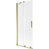 Mexen Velar, 2-krídlová posuvná vaňová zástena 80 x 150 cm, 8mm sklo námraza, zlatá lesklá, 896-080-000-31-50