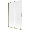 Mexen Velar, 2-krídlová posuvná vaňová zástena 110 x 150 cm, 8mm sklo námraza, zlatá lesklá, 896-110-000-31-50