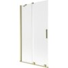 Mexen Velar, 2-krídlová posuvná vaňová zástena 100 x 150 cm, 8mm sklo námraza, zlatá matná, 896-100-000-31-55