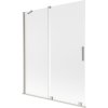 Mexen Velar, 2-krídlová posuvná vaňová zástena 140 x 150 cm, 8mm sklo námraza, brúsená oceľ, 896-140-000-31-97