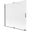 Mexen Velar, 2-krídlová posuvná vaňová zástena 170 x 150 cm, 8mm sklo námraza, grafit brúsený, 896-170-000-31-66