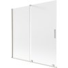 Mexen Velar, 2-krídlová posuvná vaňová zástena 160 x 150 cm, 8mm sklo námraza, brúsená oceľ, 896-160-000-31-97