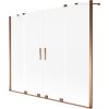 Mexen Velar Duo, 2-krídlová posuvná vaňová zástena 180 x 150 cm, 8mm sklo námraza, ružové zlato, 896-180-000-32-60