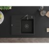 Mexen Ben, 1-komorový granitový drez 600x500x190 mm, pravý + čierny sifón, čierna, 6523605000-77-B