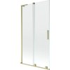 Mexen Velar L, 2-krídlová posuvná vaňová zástena 100 x 150 cm, 8mm číre sklo, zlatý matný profil, 896-100-003-01-55