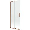 Mexen Velar L, 2-krídlová posuvná vaňová zástena 80 x 150 cm, 8mm číre sklo, medená matná, 896-080-003-01-65