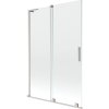 Mexen Velar L, 2-krídlová posuvná vaňová zástena 120 x 150 cm, 8mm číre sklo, brúsená oceľ, 896-120-003-01-97