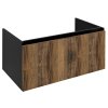 Sapho, LOREA umývadlová skrinka 90x44x51,2cm, 1x zásuvka, dub collingwood/čierna matná, LE090-1935