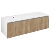 Sapho, LOREA skrinka s umývadlom 141x46x51,5cm (70+70cm), ľavá, dub alabama/biela matná, LE070-2231-L-05