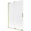 Mexen Velar L, 2-krídlová posuvná vaňová zástena 120 x 150 cm, 8mm sklo námraza, zlatá matná, 896-120-003-31-55
