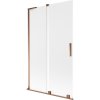 Mexen Velar L, 2-krídlová posuvná vaňová zástena 110 x 150 cm, 8mm sklo námraza, ružové zlato, 896-110-003-31-60