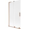 Mexen Velar L, 2-krídlová posuvná vaňová zástena 100 x 150 cm, 8mm sklo námraza, medená matná, 896-100-003-31-65