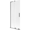 Mexen Velar L, 2-krídlová posuvná vaňová zástena 85 x 150 cm, 8mm sklo námraza, grafitová, 896-085-003-31-95