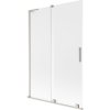 Mexen Velar L, 2-krídlová posuvná vaňová zástena 120 x 150 cm, 8mm sklo námraza, brúsená oceľ, 896-120-003-31-97