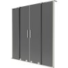 Mexen Velar L Duo, 2-krídlová posuvná vaňová zástena 150 x 150 cm, 8mm šedé sklo, brúsená oceľ, 896-150-003-42-97