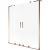 Mexen Velar L Duo, 2-krídlová posuvná vaňová zástena 160 x 150 cm, 8mm sklo námraza, ružové zlato, 896-160-003-32-60