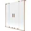 Mexen Velar L Duo, 2-krídlová posuvná vaňová zástena 160 x 150 cm, 8mm číre sklo, medená matná, 896-160-003-02-65