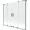 Mexen Velar L Duo, 2-krídlová posuvná vaňová zástena 200 x 150 cm, 8mm číre sklo, brúsený grafit, 896-200-003-02-66