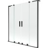 Mexen Velar L Duo, 2-krídlová posuvná vaňová zástena 160 x 150 cm, 8mm číre sklo, čierna matná, 896-160-003-02-70