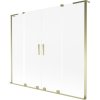 Mexen Velar L Duo, 2-krídlová posuvná vaňová zástena 200 x 150 cm, 8mm sklo námraza, zlatá lesklá, 896-200-003-32-50