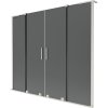 Mexen Velar L Duo, 2-krídlová posuvná vaňová zástena 200 x 150 cm, 8mm šedé sklo, brúsená oceľ, 896-200-003-42-97