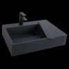Rea Archi, umývadlo na dosku z konglomerátu 900x480x130 mm, ľavá verzia, šedá matná, REA-U4304