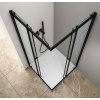 Aqualine, AGGA BLACK štvorcová sprchová zástena 800x800mm, číre sklo, BLF808