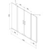Mexen Velar Duo, 2-krídlová posuvná vaňová zástena 140 x 150 cm, 8mm šedé sklo, biely profil, 896-140-000-42-20