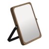 Gedy, MIDORI kozmetické zrkadlo na postavenie, 162x185mm, obojstranné, čierna/bambus, 2106