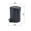 Gedy, POTTY Odpadkový kôš 5l, Soft Close, grafitová, 330981