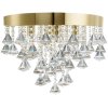 Toolight, stropné krištáľové svietidlo 3xE14 APP1655-3CP, zlatá lesklá, OSW-05118