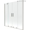 Mexen Velar Duo, posuvná 2-krídlová vaňová zástena 140x150 cm, 8mm číre sklo, brúsený nikel, 896-140-000-02-97
