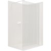 CERANO - Sprchová zástena Walk-in Onyx Ľ/P - guľatá vzpera - biela matná, ryhované sklo - 80x200 cm, CER-CER-8050BD302