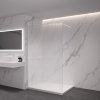 CERANO - Sprchová zástena Walk-in Onyx Ľ/P - guľatá vzpera - biela matná, ryhované sklo - 80x200 cm, CER-CER-8050BD302