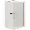 CERANO - Sprchová zástena Walk-in Onyx Ľ/P - guľatá vzpera - čierna matná, ryhované sklo - 100x200 cm, CER-CER-8050BD304