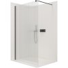 CERANO - Sprchová zástena Walk-in Onyx Ľ/P - guľatá vzpera - čierna matná, ryhované sklo - 100x200 cm, CER-CER-8050BD304