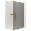 CERANO - Sprchová zástena Walk-in Onyx Ľ/P - guľatá vzpera - zlatá kartáčovaná, grafitové sklo - 160x200 cm, CER-CER-8050BD202