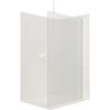 CERANO - Sprchová zástena Walk-in Onyx Top L/P - guľatá vzpera - biela matná, ryhované sklo - 100x200 cm, CER-CER-8050BD1557