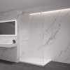 CERANO - Sprchová zástena Walk-in Onyx Top L/P - guľatá vzpera - biela matná, ryhované sklo - 100x200 cm, CER-CER-8050BD1557