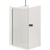 CERANO - Sprchová zástena Walk-in Onyx Top L/P - guľatá vzpera - čierna matná, ryhované sklo - 160x200 cm, CER-CER-8050BD1575