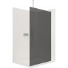 CERANO - Sprchová zástena Walk-in Onyx Top L/P - guľatá vzpera - chróm, grafitové sklo - 140x200 cm, CER-CER-8050BD1423