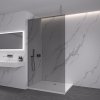 CERANO - Sprchová zástena Walk-in Onyx Top L/P - guľatá vzpera - chróm, grafitové sklo - 140x200 cm, CER-CER-8050BD1423