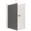 CERANO - Sprchová zástena Walk-in Onyx Top L/P - guľatá vzpera - zlatá kartáčovaná, grafitové sklo - 120x200 cm, CER-CER-8050BD1437