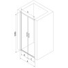 Mexen Exo, dvojkrídlové sprchové dvere 90x200 cm, 6mm číre sklo, chrómový profil, 814-090-000-01-00