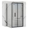 Rea Rapid Fold, sprchovací kút so skladacími dverami 100x80cm, číre sklo, čierny profil, KPL-09904
