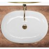 Rea Cleo, umývadlo na dosku 605x410x140mm, biela so zlatým okrajom, REA-U6211