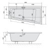 Polysan, ANDRA R SLIM asymetrická vaňa 180x90x45cm, biela, 78771S